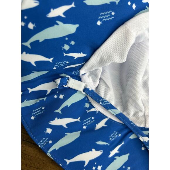 LOT of 2 Kids Shark Bucket Sun Protection Hat UPF/UV 50+ Adjustable Drawstring - Picture 8 of 9